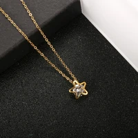 trandy hollow star rhinestone crystal pendant necklace zircon chain link for women men coulpe choker punk wedding jewelry