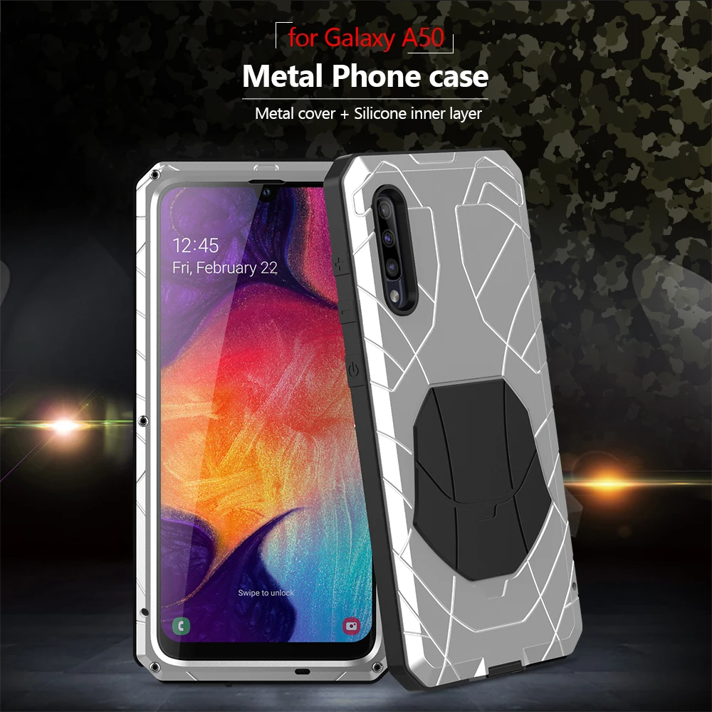 Для samsung Galaxy A30s A51 чехол для телефона жесткий алюминиевый металлический Закаленное стекло Защитная крышка для экрана сверхмощная защита A71 крышка