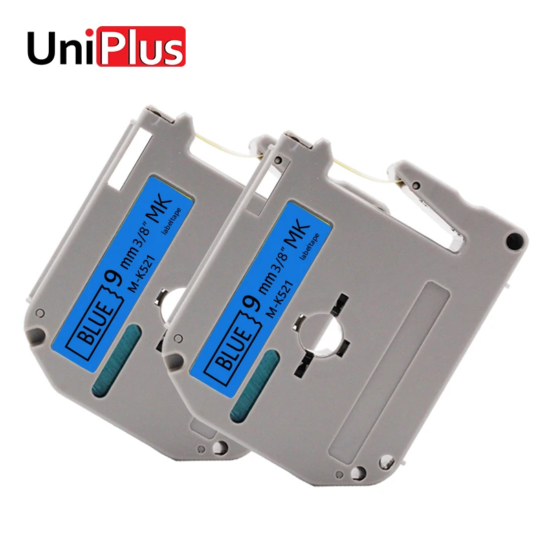 UniPlus комплект из 2 предметов черный на голубом этикеток для Brother P touch MK 521 MK521 M K521