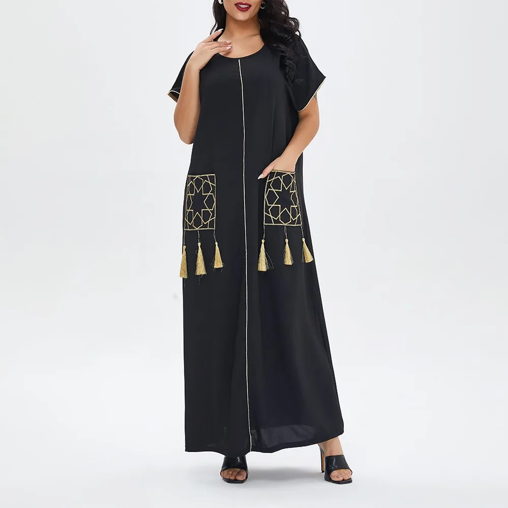 

TREMU Arabic Muslim Dress Women Fashion Ramadan Abaya Turkey Embroidery Islamic Dresses Prayer Wear Robe Musulmane