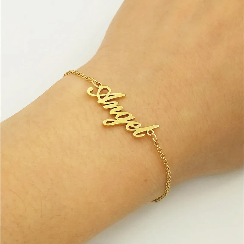 Женский браслет из нержавеющей стали на заказ модный индивидуальный золотой