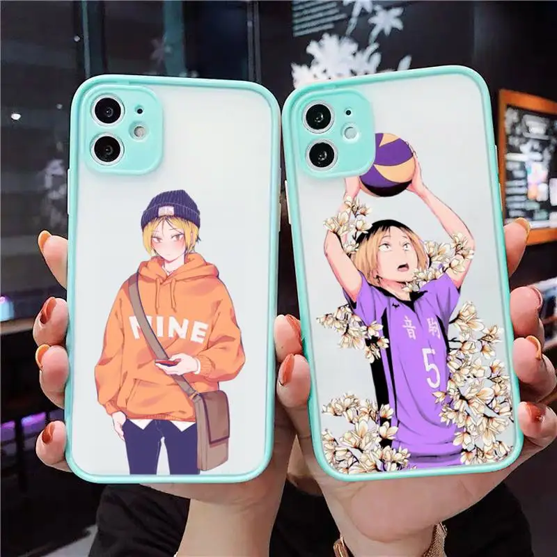 

Kenma Kozume Haikyuu!! Phone Case Clear Funda matte transparent For blue iPhone 7 8 x xs xr 11 12 pro plus max mini