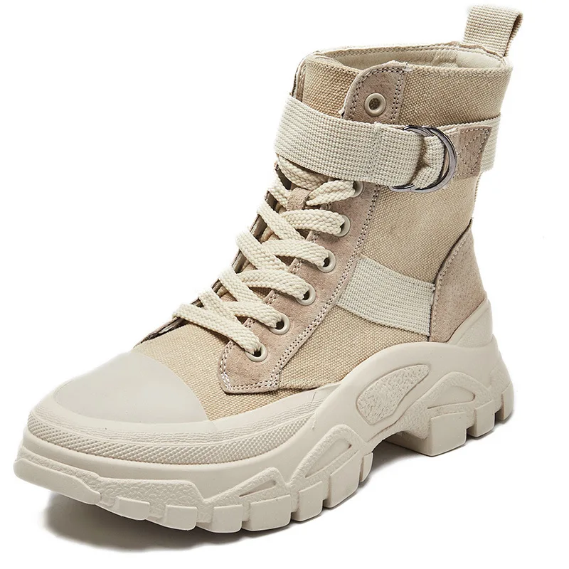 Koovan/женские ботинки Женская обувь Сезон осень Дышащая 2019 новые сапоги с толстой