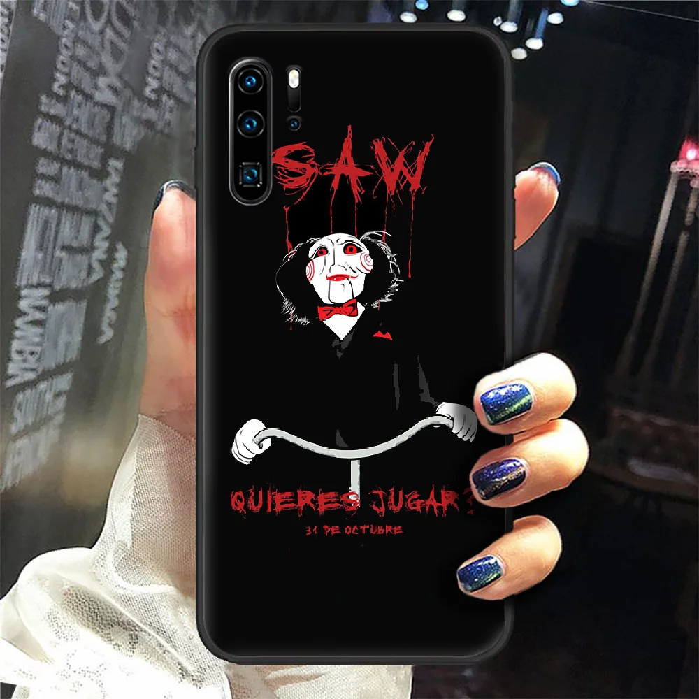 

Saw Jigsaw Killer horror Phone Case Cover Hull For Huawei P8 P9 P10 P20 P30 P40 Lite Pro Plus smart Z 2019 black Etui silicone