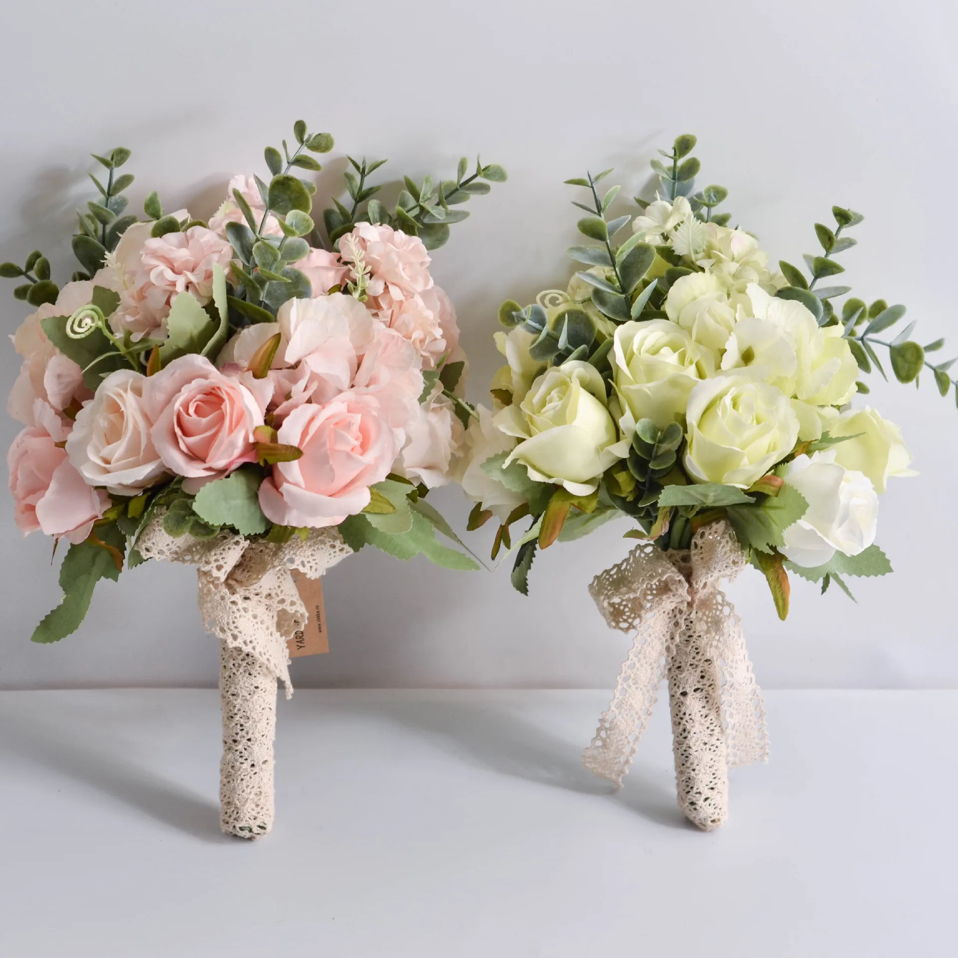 

Top Beauty Holding Flowers Wedding Simulation Pink Rose Bouquet Romantic Decor Girl Birthday Gift Photo Studio Shooting Props