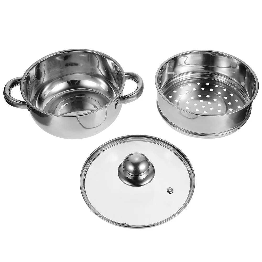 

1pc Induction Cooker Soup Pot Stainless Steel Gas Steamer Rustproof Home Stockpot