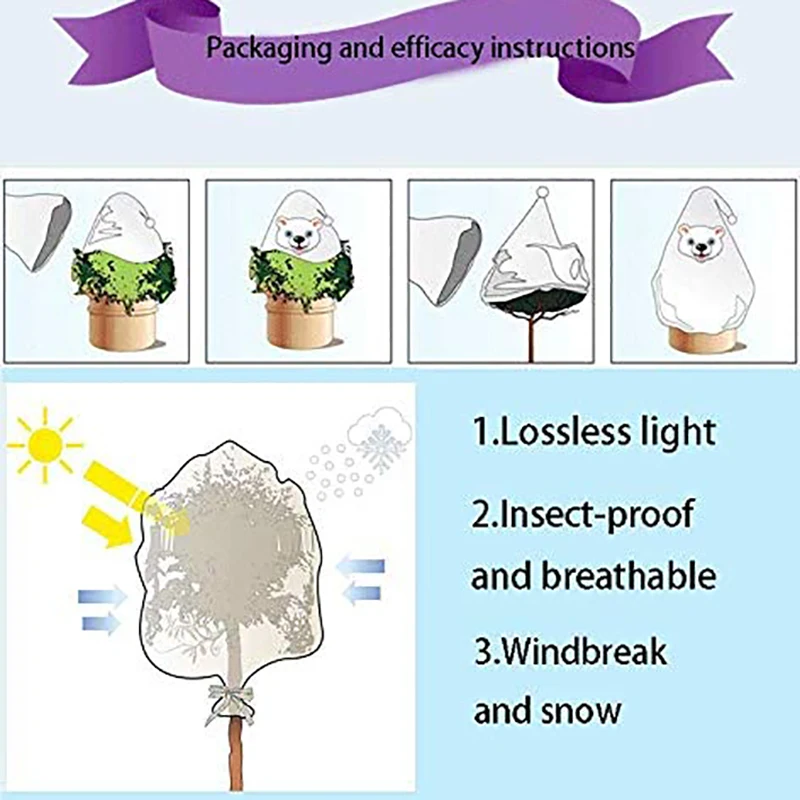 

Hot Sale 4 Pcs Plant Cover Tree Shrub Anti-Insect Frost Protection Yard Garden Winter Plant Protection Cover Bags in Shrub Jacke