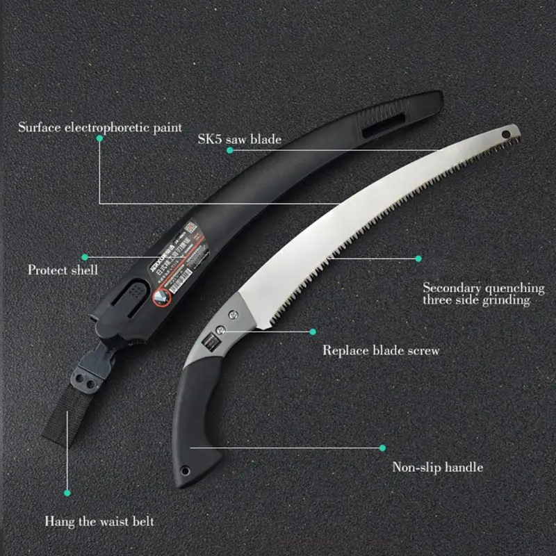 

Sharp Heavy Duty Curved Hand Saw for Tree Pruning Wood Cutting Carpenter Sawing Garden Woodworking Tool