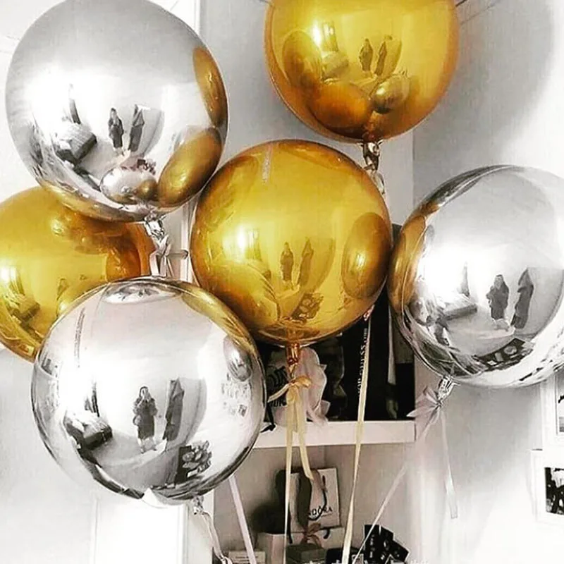 22 Inch Round Aluminum Foil Balloons Metal Garland New Year's Decoration Birthday Party Helium Tissue Paper Ballon Supplies | Дом и сад