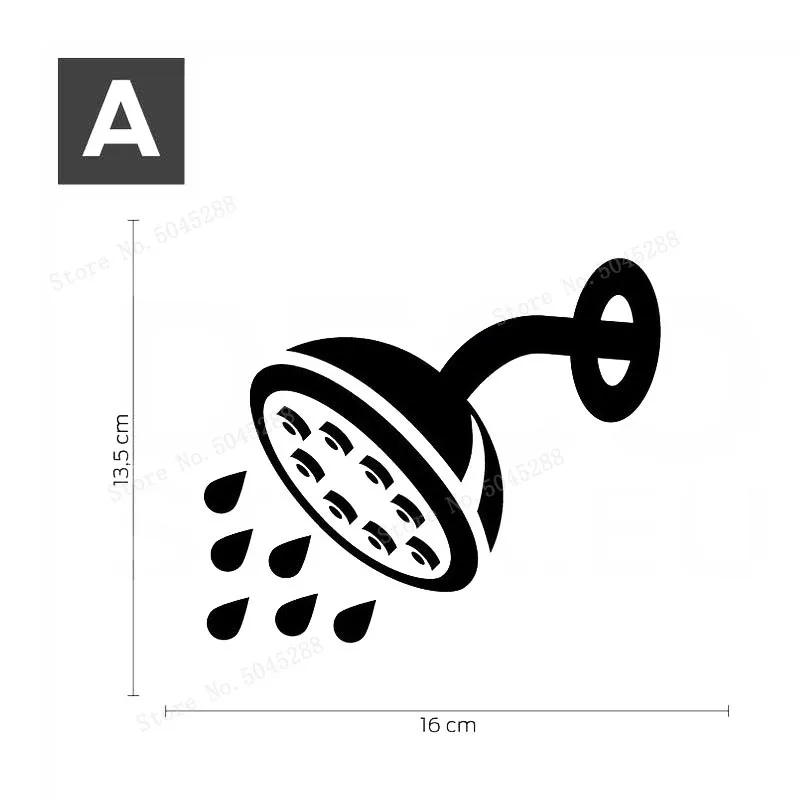 Лейка для душа знак наклейка ванной комнаты фотообои наклейки детской домашний