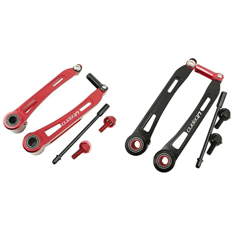 

Litepro 2 пары складной велосипед V тормоз суппорт 110 мм Длинный рука тормоз удлинитель адаптер полые велосипедные части, черный и красный
