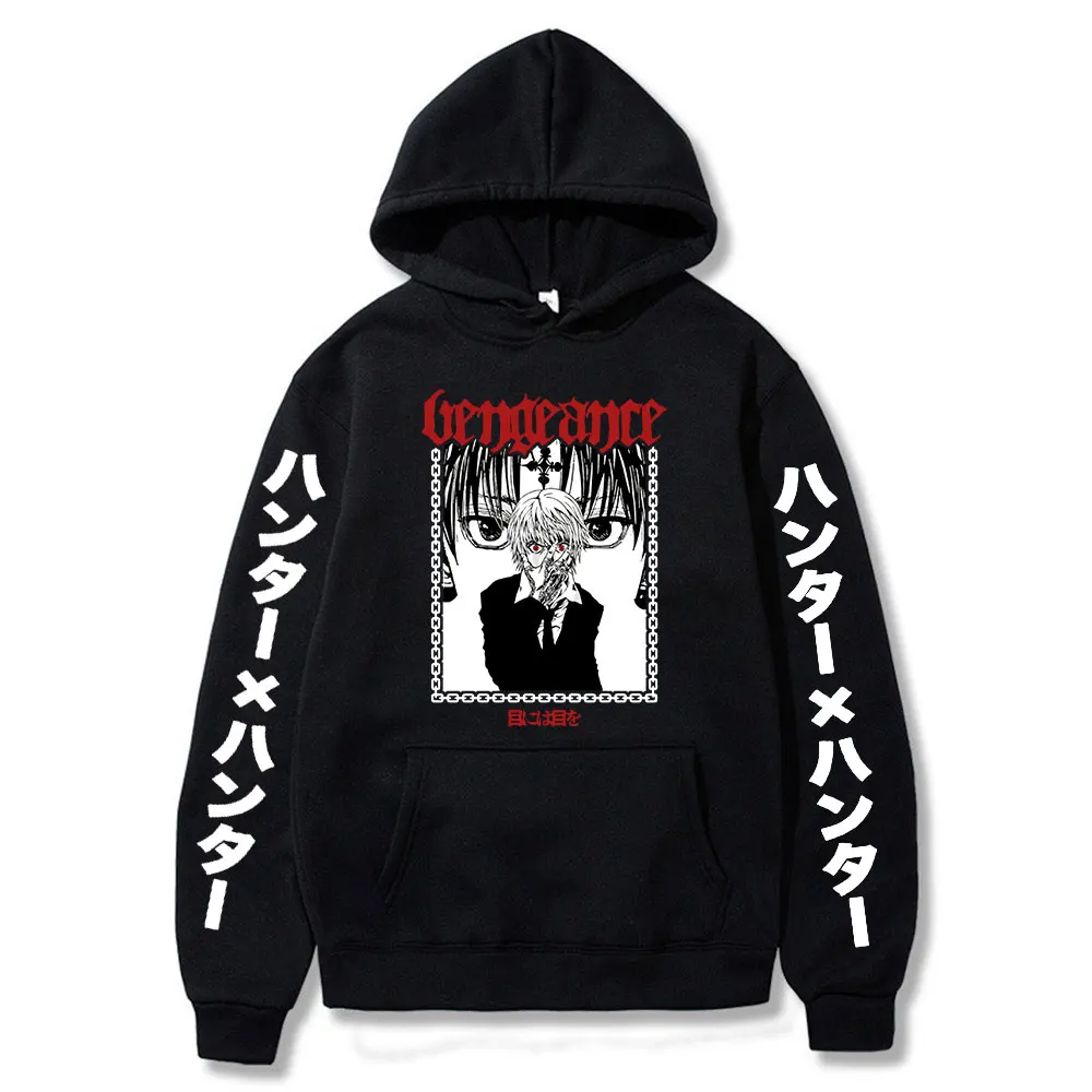 

Anime Hunter X Hunter Men Women Pullovers Hoodies Sweatshirts Killua Zoldyck Devil Eye Print Anime Hoody Streetwear Tops