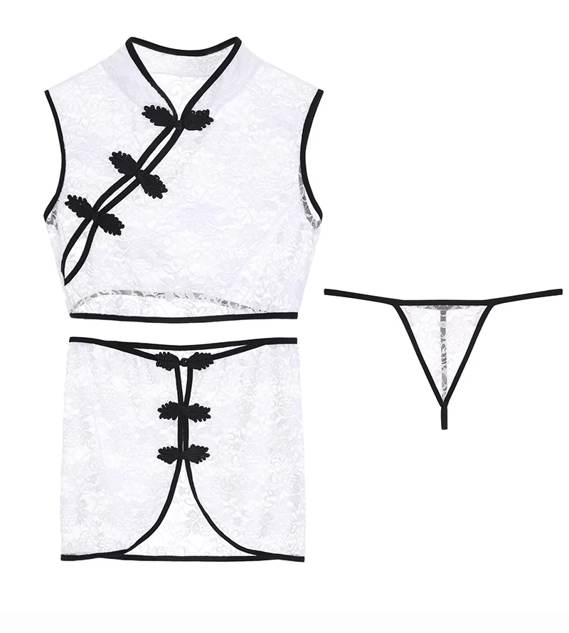 Женское пикантное соблазнительное нижнее белье пижама в китайском стиле чонсам