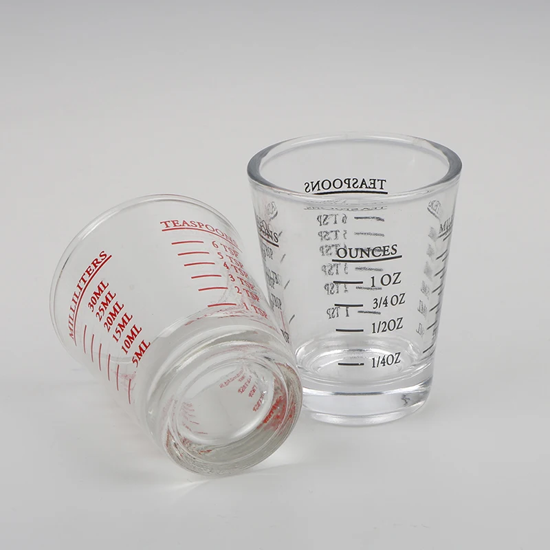 

1Pc 30 ML Glass Measuring Cup With Scale Shot Glass Liquid Glass Ounce Cup