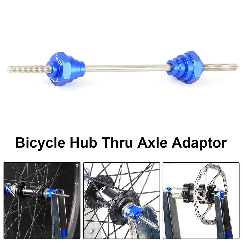 

Bicycle Thru Axle Adaptor Hub Converter For 12/15/20mm Bike Hub Rim Wheel Truing Stand Adapter With 200mm Fix Rod