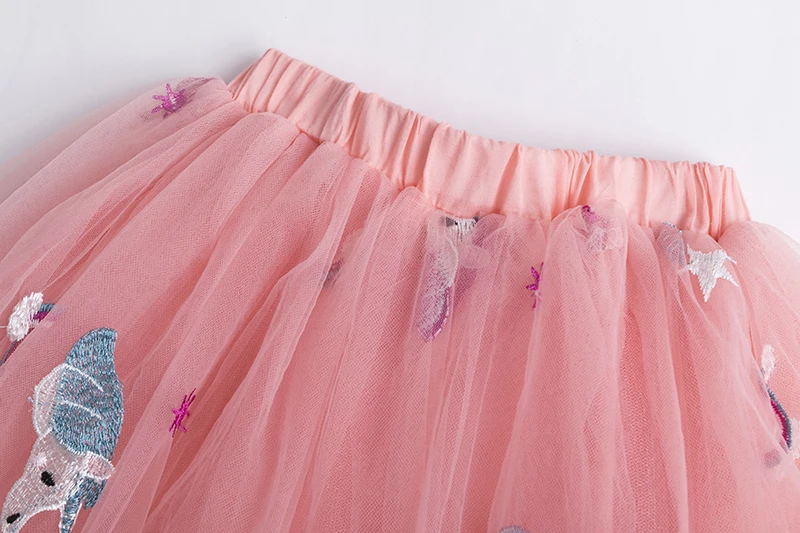 Футболка с рисунком единорога и Сетчатое платье для маленьких девочек 3-8 лет