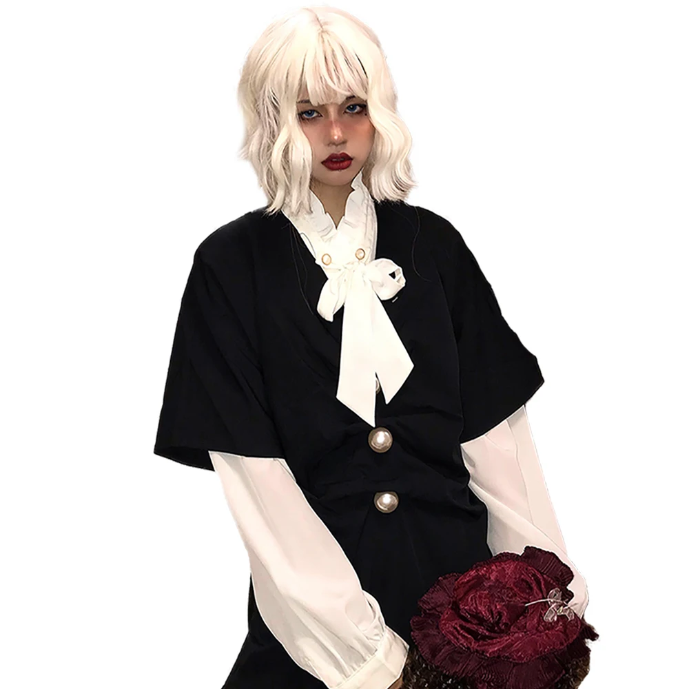 Винтажное женское платье с жемчугом черное хлопковое складками свободное