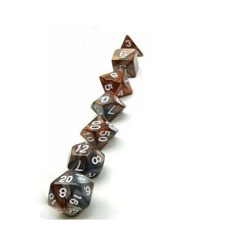 gray orange 7 шт./компл. игральные кости DND смешанные Цвет кости полиэдральный игры в кости для ролевой игры «Подземелья и Драконы» Настольная игра s D& Аксессуары для настольной игры - Цвет: gray orange