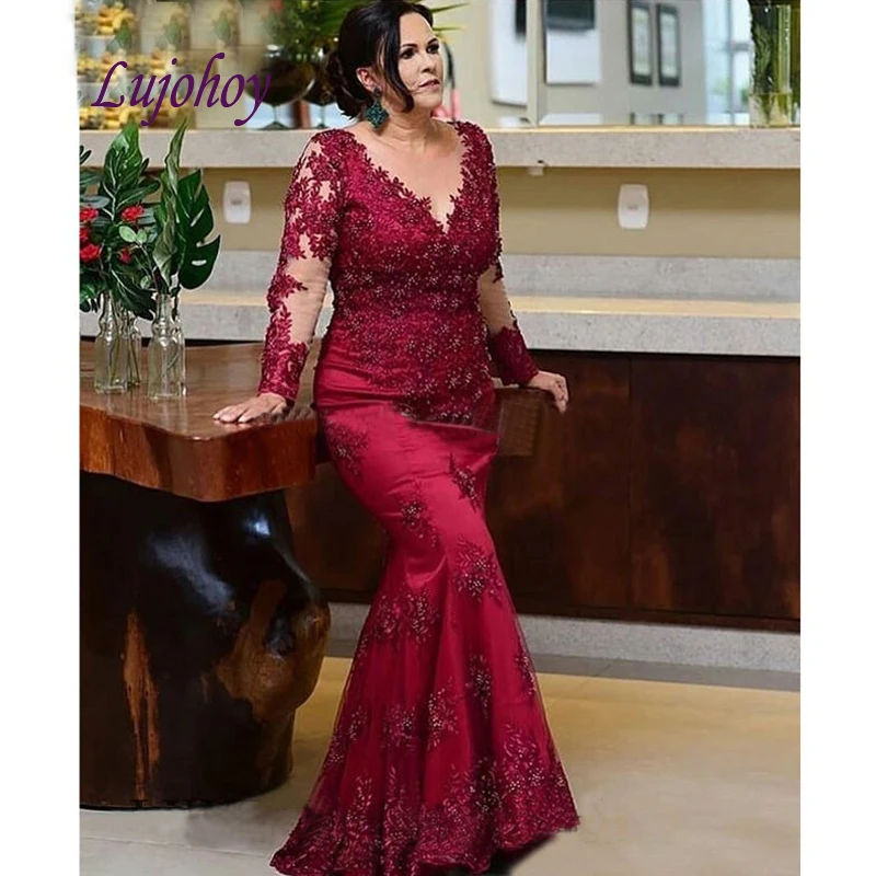 Женское кружевное платье с длинным рукавом | Свадьбы и торжества