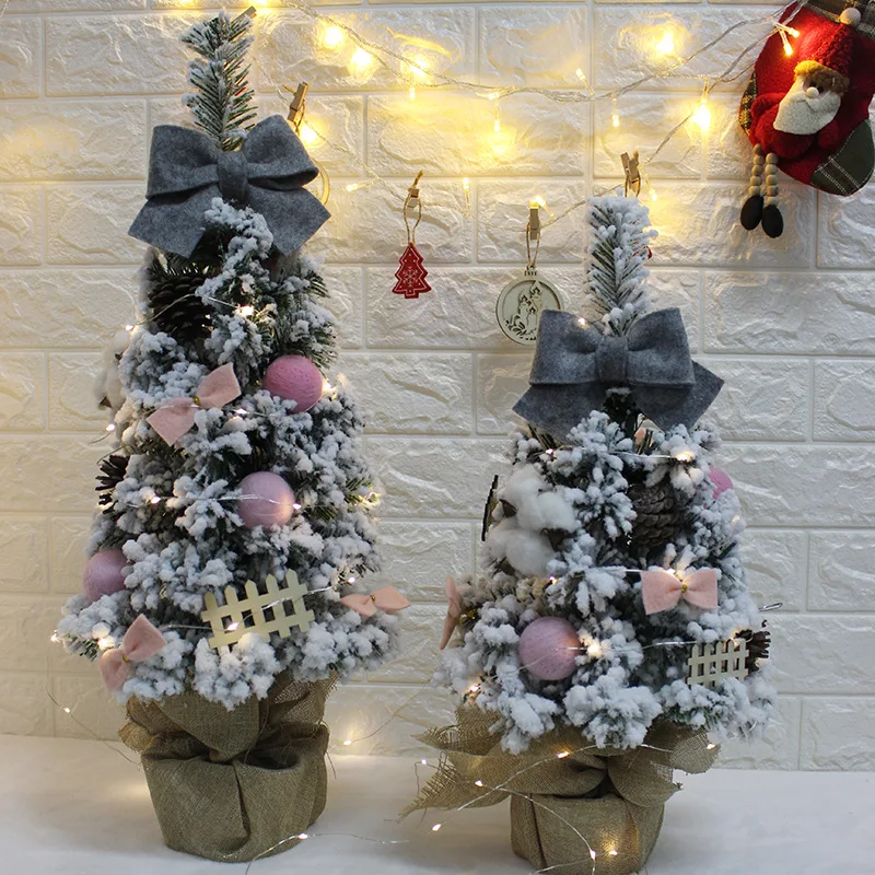 Мини Рождественская елка 45/60 см искусственная украшения с подставкой для