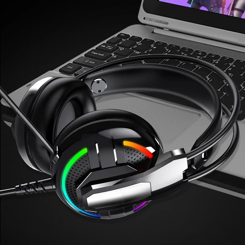 

Computer Gaming Headset Head-Mounted Game Listening Sound Debate Headset Wired Desktop Notebook Super Bass