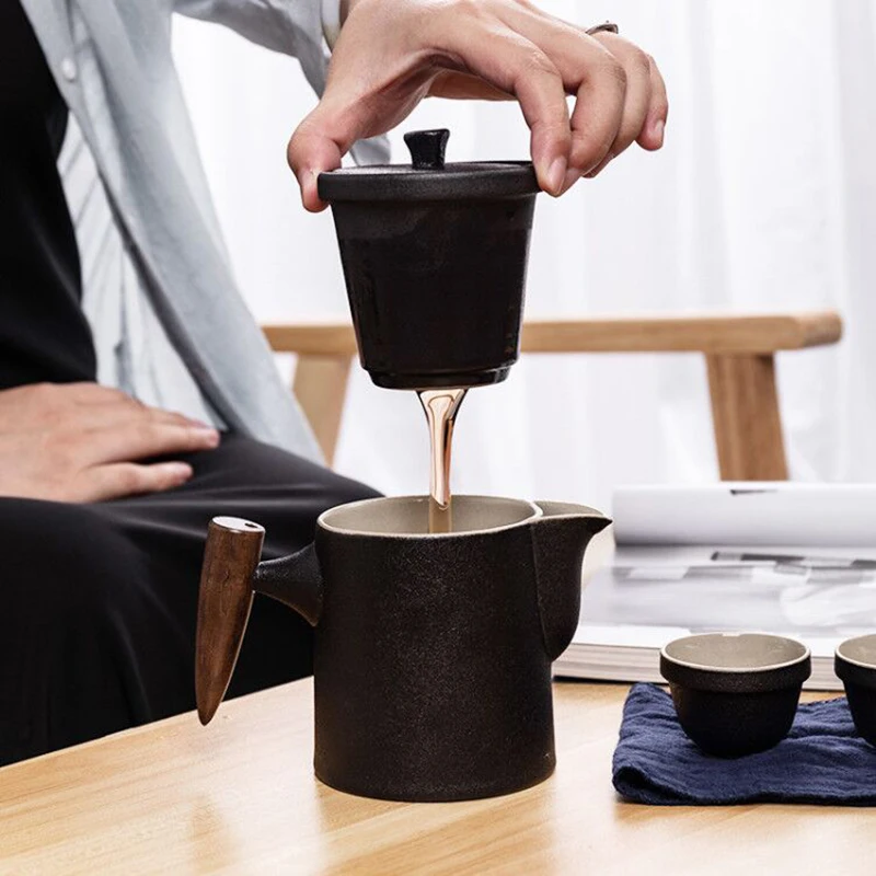 Китайский дорожный керамический портативный чайник фарфоровые чайные чашки Gaiwan