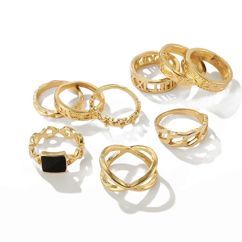 13 шт./компл. винтажные богемные геометрические шарнирные кольца набор для женщин