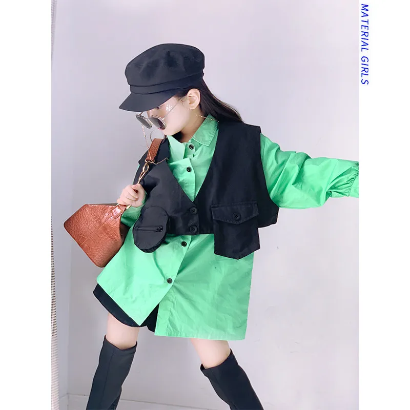 Рубашка для девочек Новинка 2019 года сезон осень Детский кардиган свободного