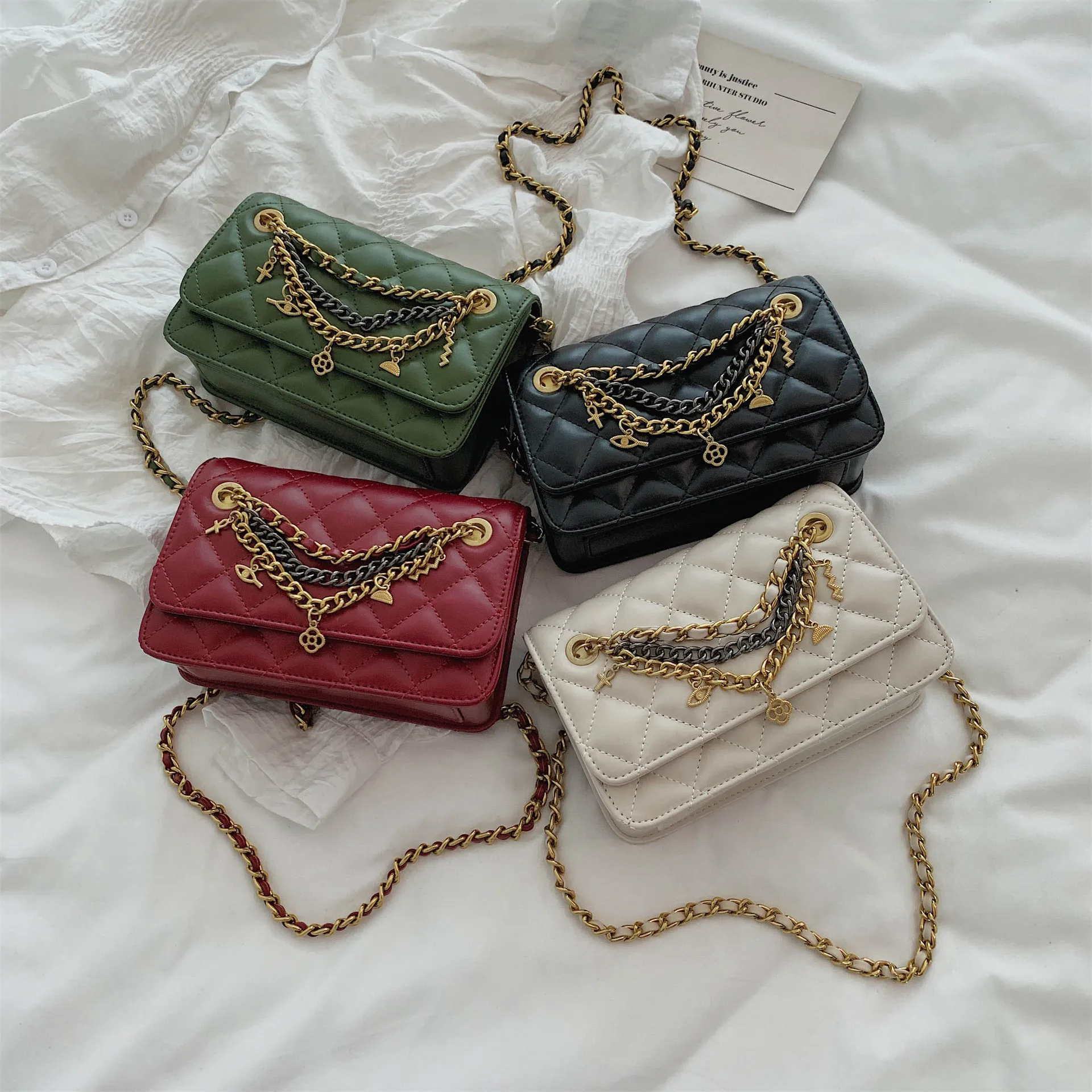 Youda оригинальный дизайн украшение цепи женская сумка мессенджер классическая на