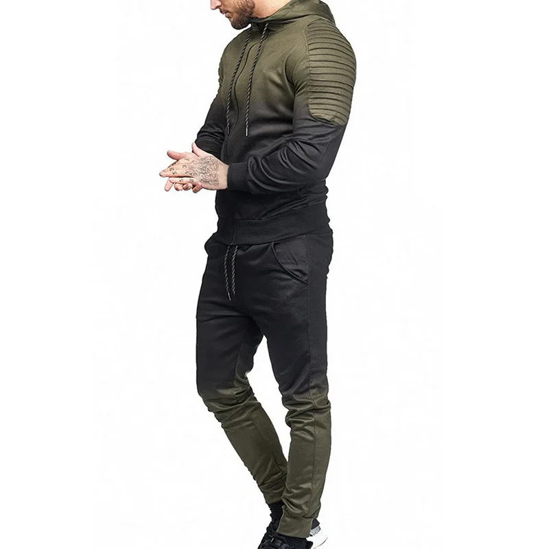 MJARTORIA осенний мужской спортивный костюм градиентного цвета комплект толстовки