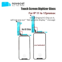 novecel no touch ic tp digitizer screen glass with oca glue film for iphone 11 12 pro max touch ic chip need re install