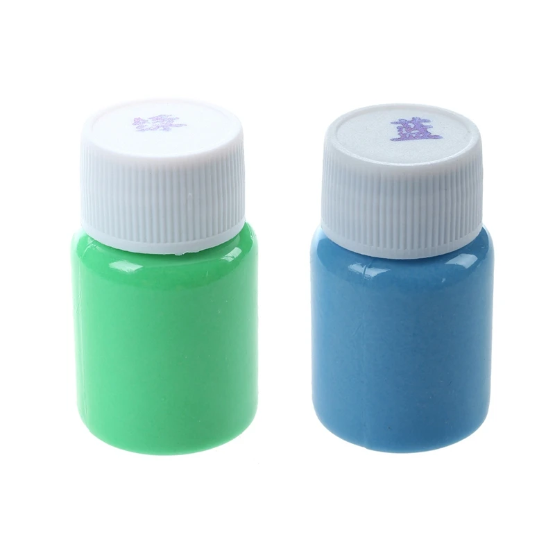 

2 Bottle 20G Glow In The Dark Acrylic Luminous Paint Bright Pigment Party Decoration DIY, 1 Bottle Green & 1 Bottle Blue