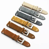 new vintage soft suede leather velour watch strap 18mm 20mm 22mm 24mm replacement band watch accessories stainless steel buckle