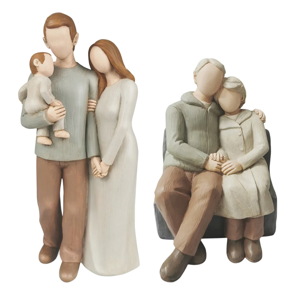 

Family Statue Art Resin Home Wedding Decor Sculptures Gifts for Friends