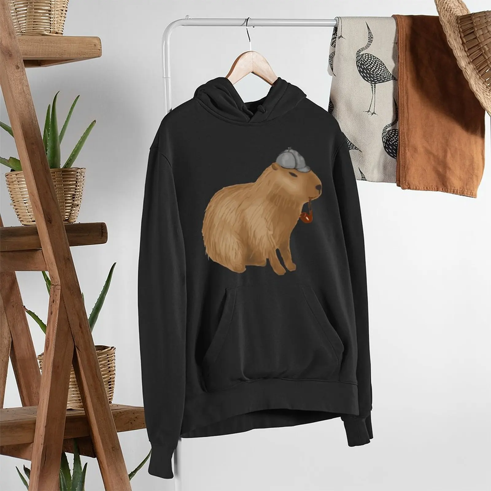Capybara мужская толстовка с капюшоном Sherlock Свободные Теплые Толстовки Стильный