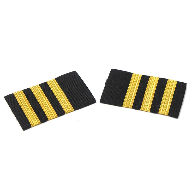 Четыре золотых бара авиалиний пилот Epaulets капитан Наплечные доски Insignia Ползунки