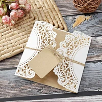 103050pcsset laser cut wedding invitations cards tags vintage wedding bridal gift greeting card event party birthday supplies