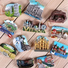 Magnetic refrigerator magnets Italy Switzerland Chile Austria European  countries Tourist attractions souvenir Home decoration