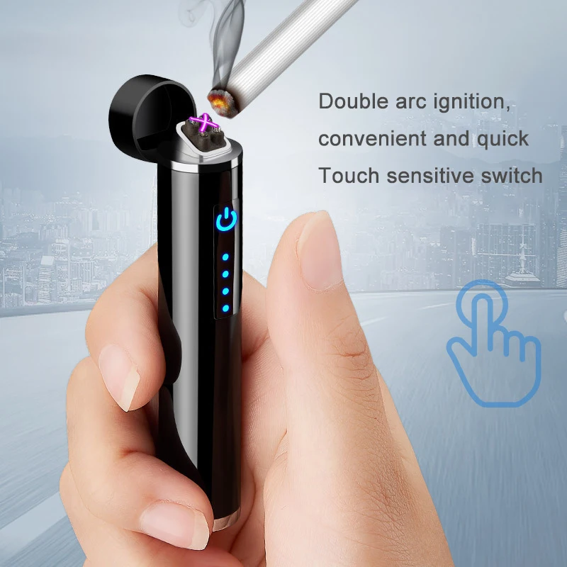 Миниатюрная двухдуговая плазменная зажигалка цилиндрические Электрические USB