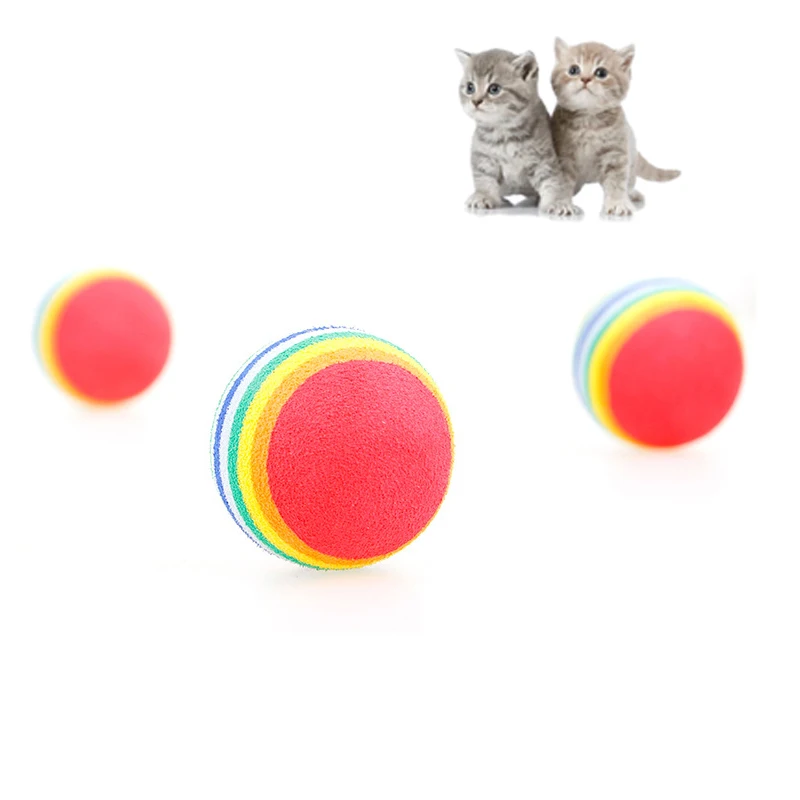 

10 pieces of Rainbow Ball Dog Toys chew rattle cat and dog toys fans you cute color ball interactive dog and cat toys