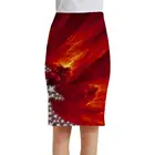 Женская юбка-карандаш KYKU, красная элегантная юбка с рисунком, лето