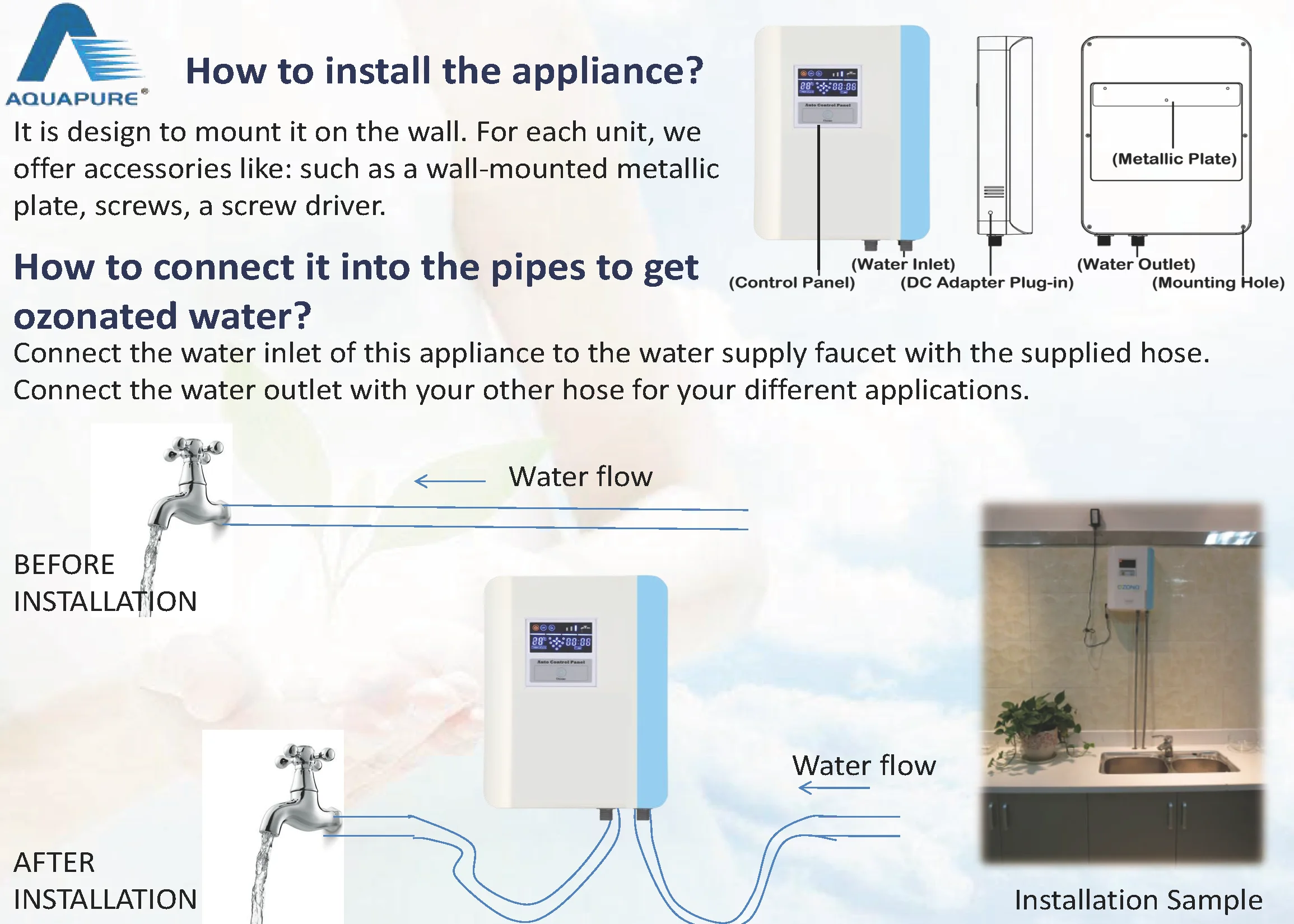 

CE approved household automatic working ozone water purifier for laundry / kitchen