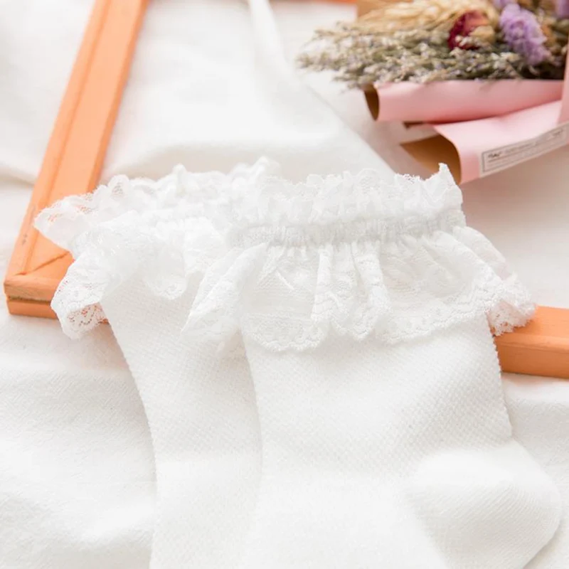 5 Pairs Woman Socks Lolita Style Japanese Maiden Lovely Lace Short Socks Summer Sweet Ruffle Cotton Princess Socks High Quality