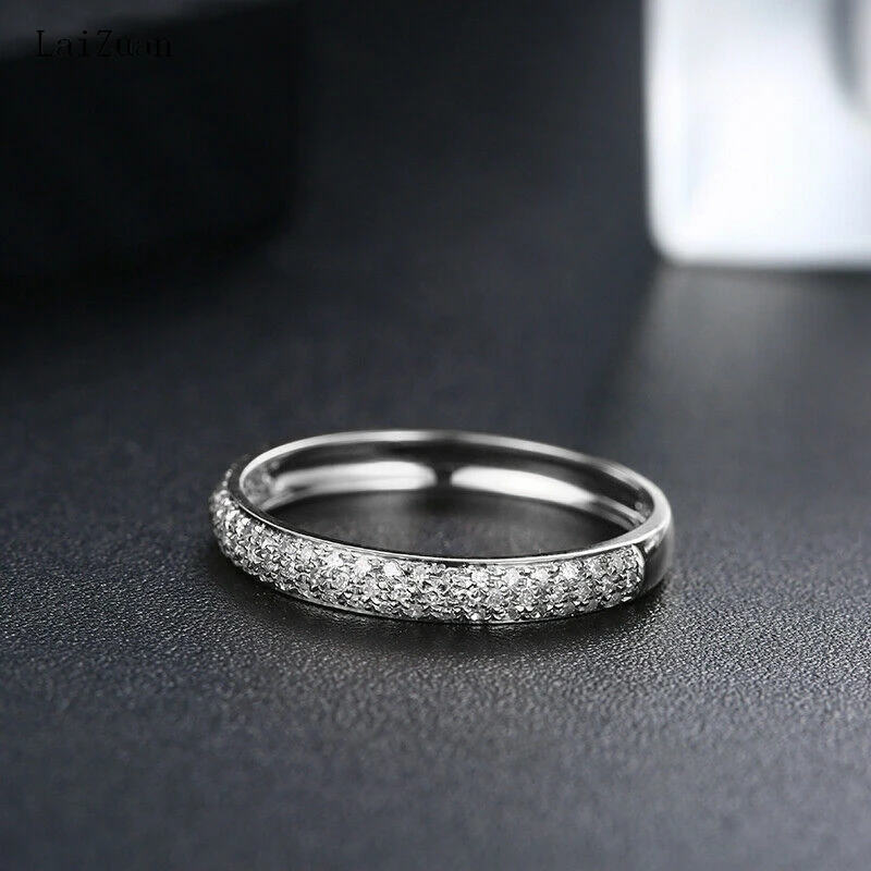 

Sterling Silver Fine Jewelry Pave Setting Natural Diamond Band Generous Ring