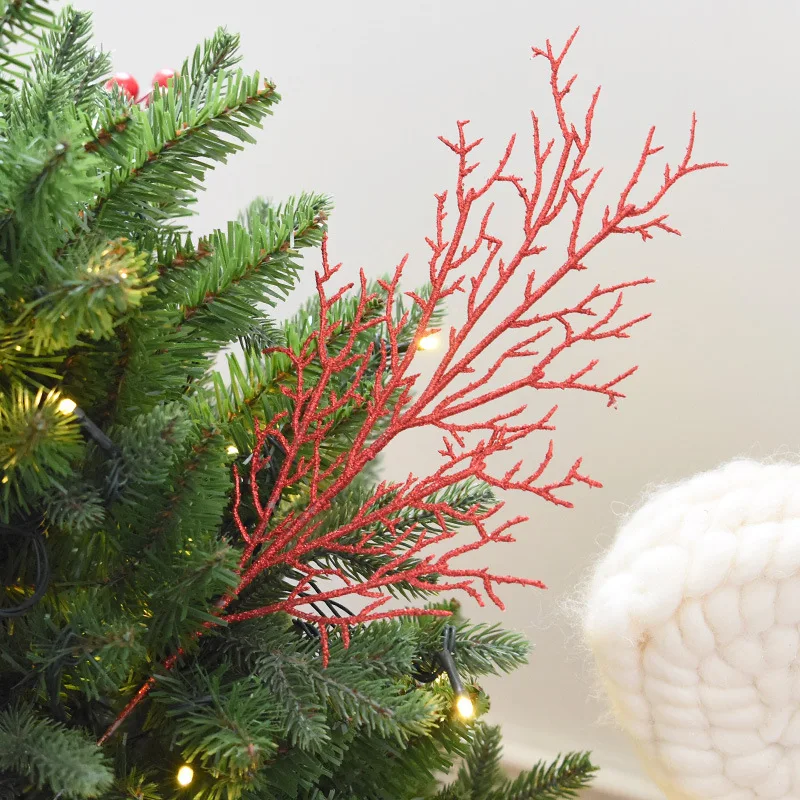 7 шт./лот Navidad Рождественское украшение веточки искусственные растения ПВХ дерево ветви для украшения новогодняя елка, для дома Декор ремесла