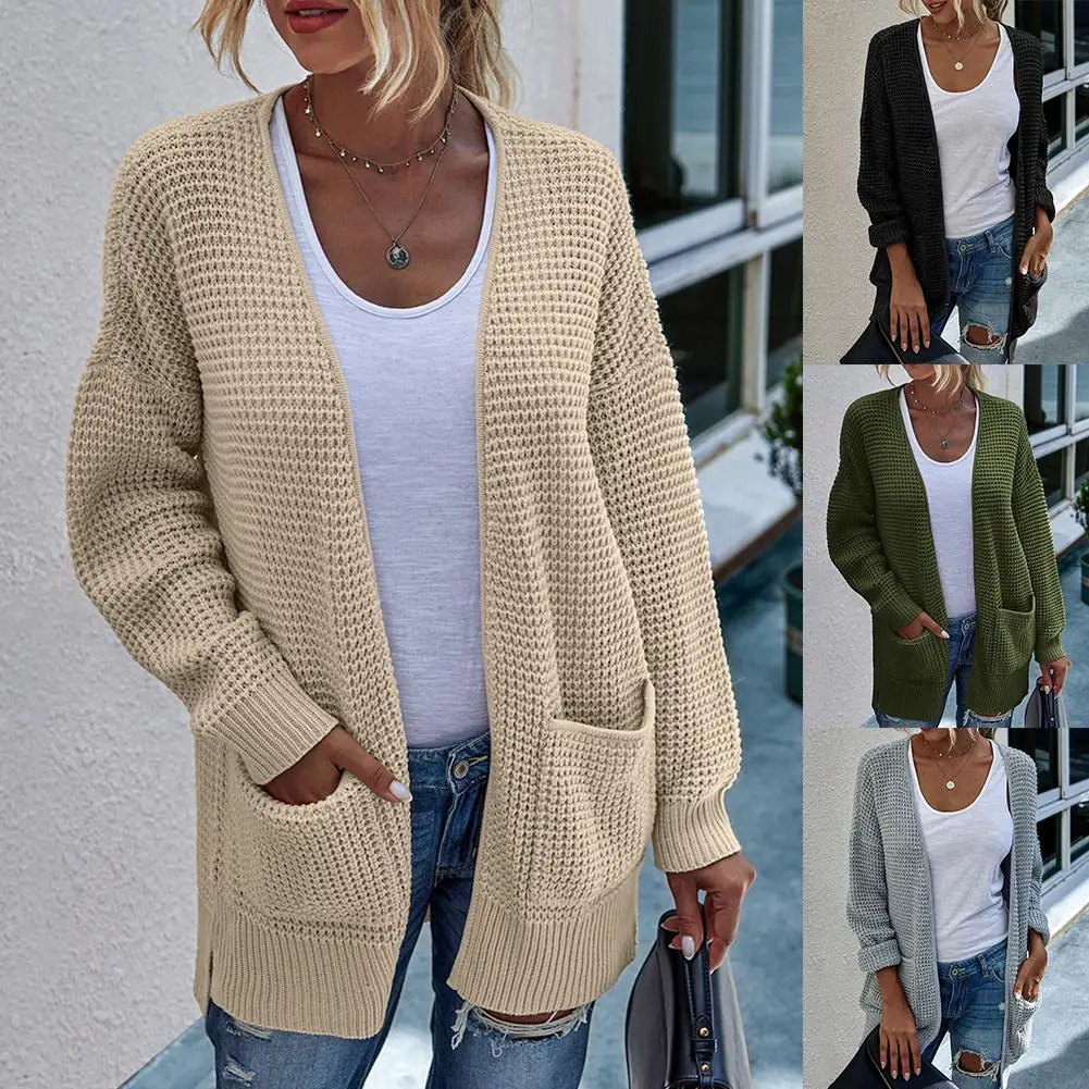 

Women Sweaters Cardigan Warm Long Sleeve Open Front Cardigan Sweaters for Women Autumn Winter Warm Knitted Sweater Coat Outwear