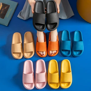 Women Thick Platform Slippers Indoor Bathroom Slipper Soft Eva Anti-Slip Couples Home Floor Slides Ladies Summer Shoes
