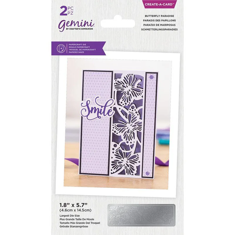 

2021 Butterfly Paradise Metal Cutting Dies 48*146 MM Diy Scrapbooking Photo Album Decorative Embossing PaperCard Crafts Mold