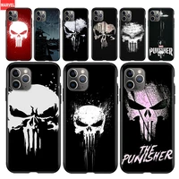 silicone cover marvel punisher skull for apple iphone 12 mini 11 pro xs max xr x 8 7 6s 6 plus 5s se phone case
