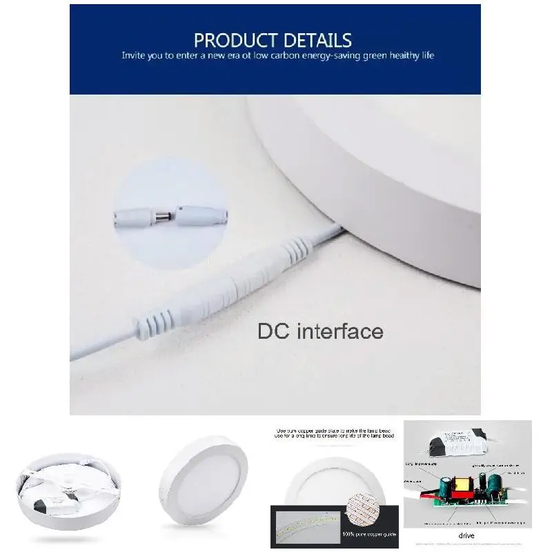 

Aluminum Ceiling Lights Led 6w Flat Round Lamp Down Kitchen Panel Surface Mounted For Entrance Hallway Living Room lampara techo